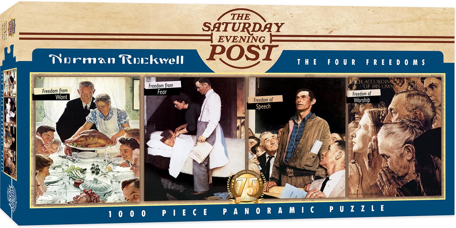 Norman Rockwell The Four Freedoms 1000 Piece Panoramic Jigsaw Puzzle