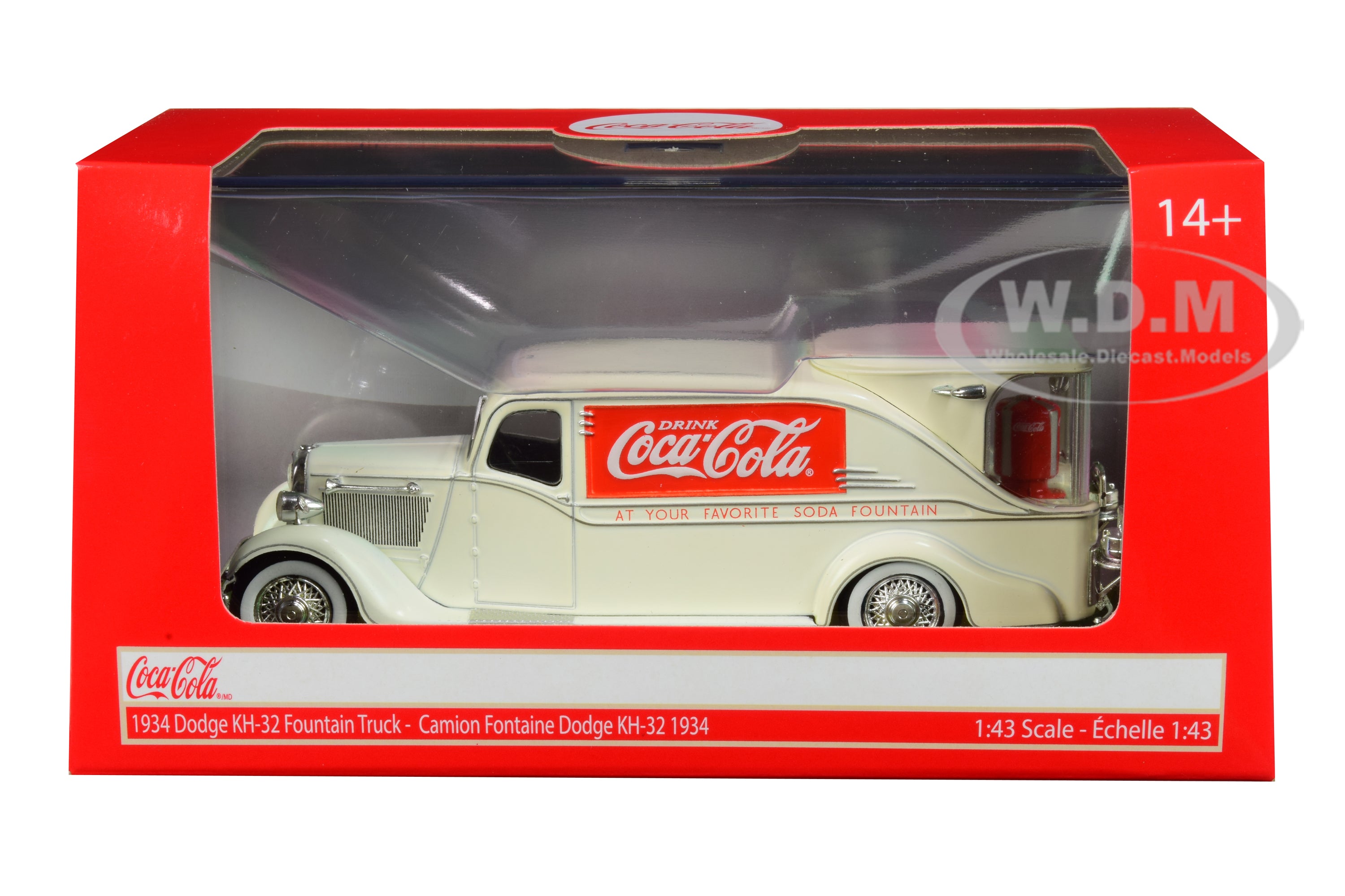 1934 Dodge KH-32 Streamline Fountain Truck "Coca-Cola" Cream 1-43 Diecast Model Car by Motor City Classics