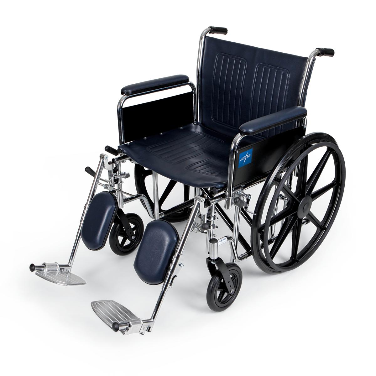 Extra-Wide Wheelchairs 22" Seat, Full Length Arms, Elevating Leg Rests