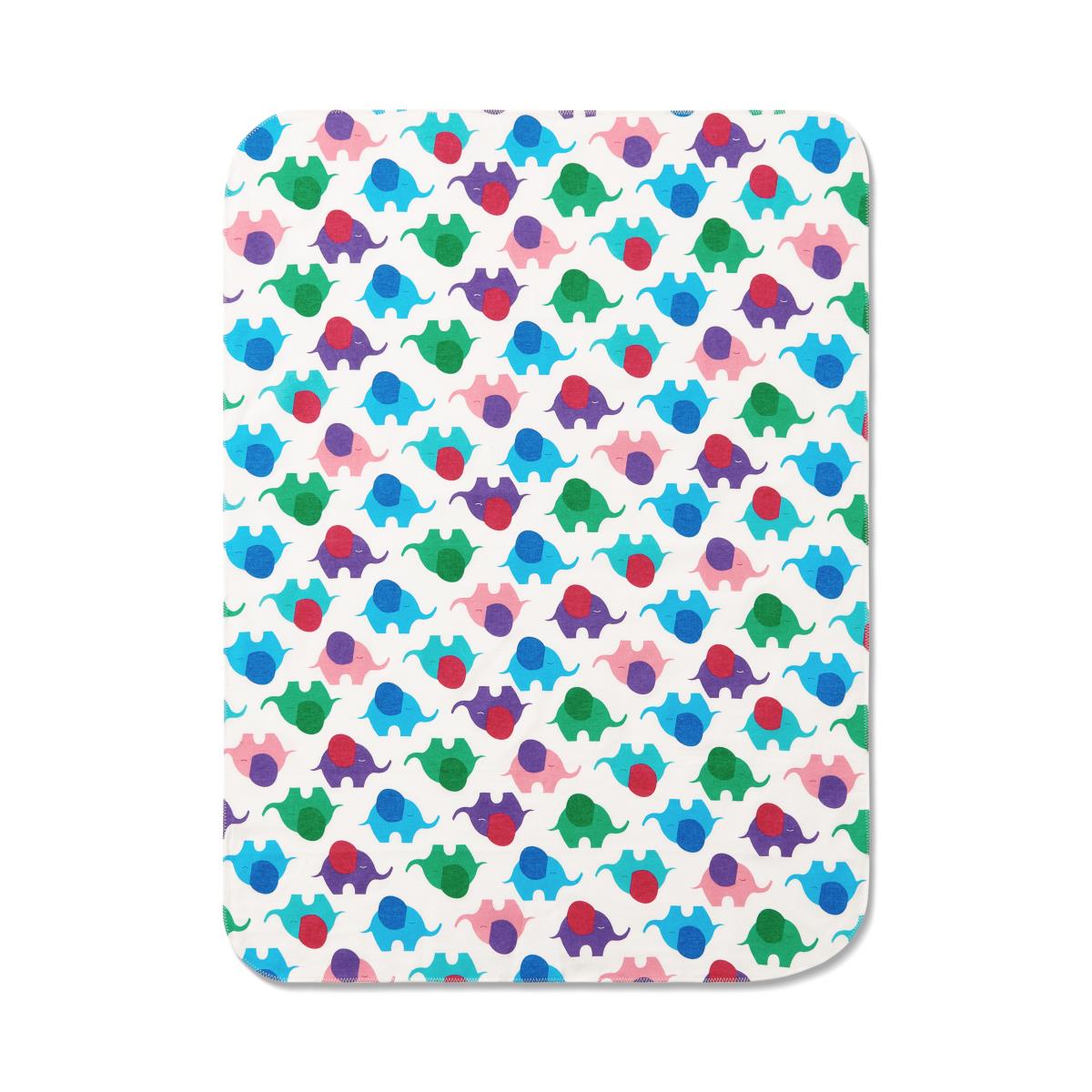 Baby Blanket, Elephant Print, Light Weight, 100% Cotton, 30" X 40" (76.2 Cm X 1 M), Each