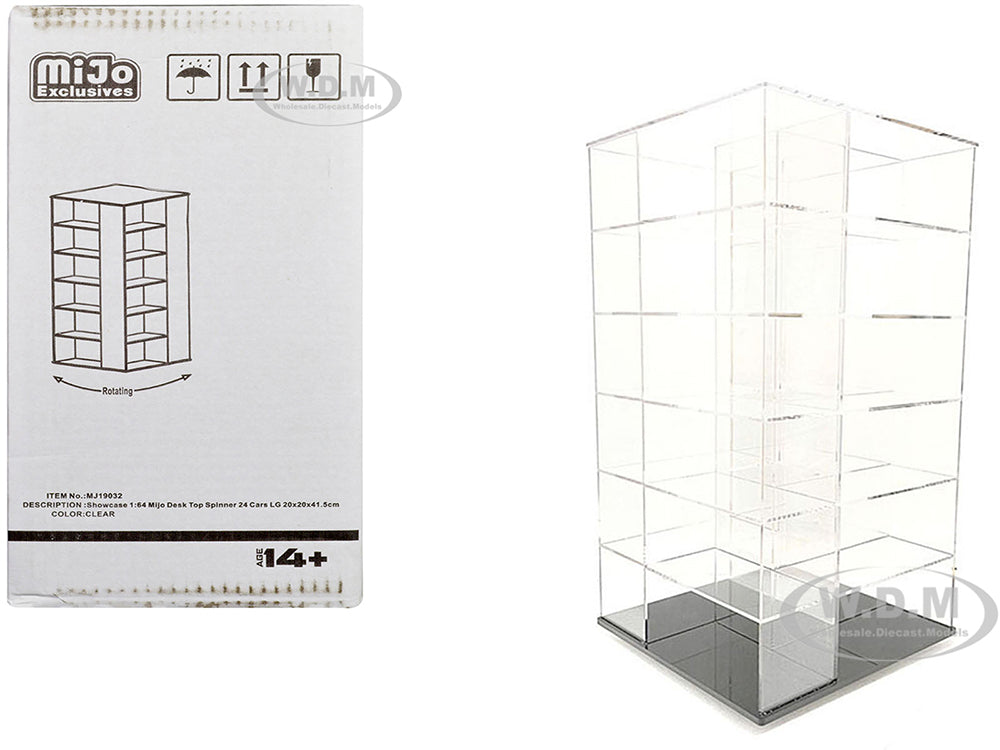 Showcase Large 24 Car Display Desktop Spinner "Mijo Exclusives" for 1-64 Scale Models