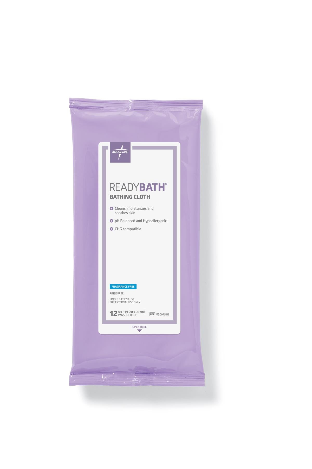 ReadyBath Total Body Cleansing Standard Weight Wash Cloth, Fragrance Free, 12-Pack