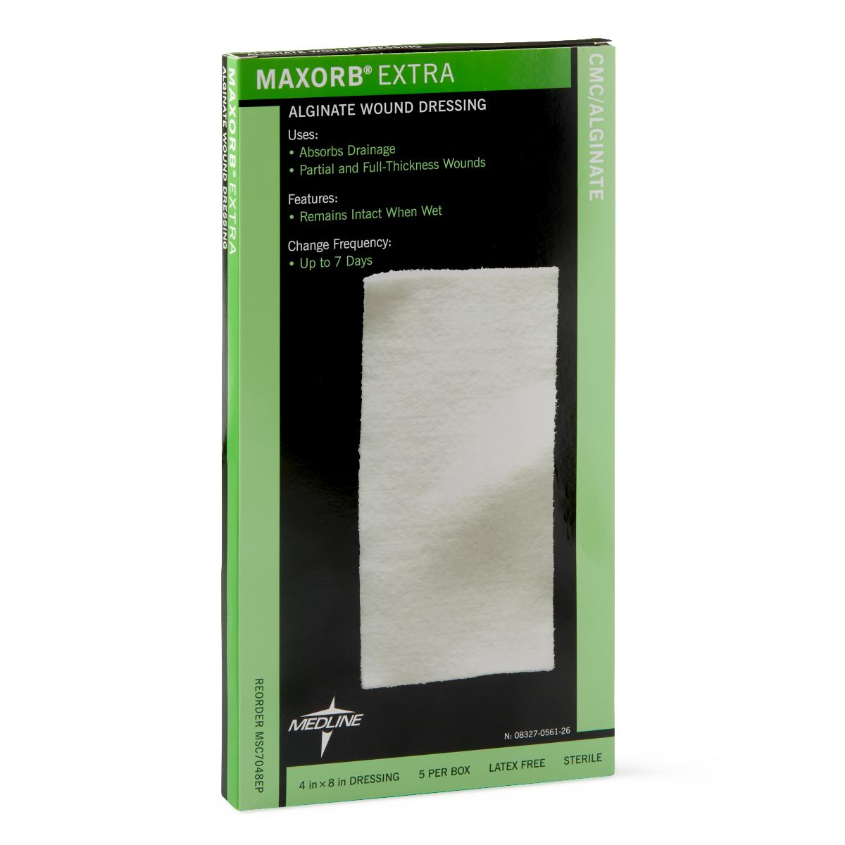 Maxorb Extra CMC - Alginate Dressings, 4" x 8", in Educational Packaging, Case