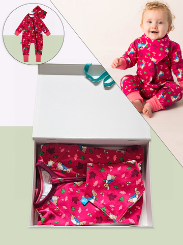 Blade & Rose Peter Rabbit Autumn Leaf Romper/Bib Gift Box Set 0-6 Months Matron Inn
