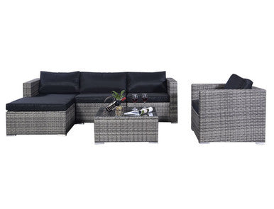 Rattan 6-Piece Outdoor Furniture Set