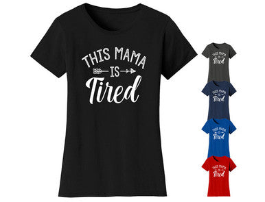 Women's ‘This Mama Is Tired’ T-shirt - Charcoal - S