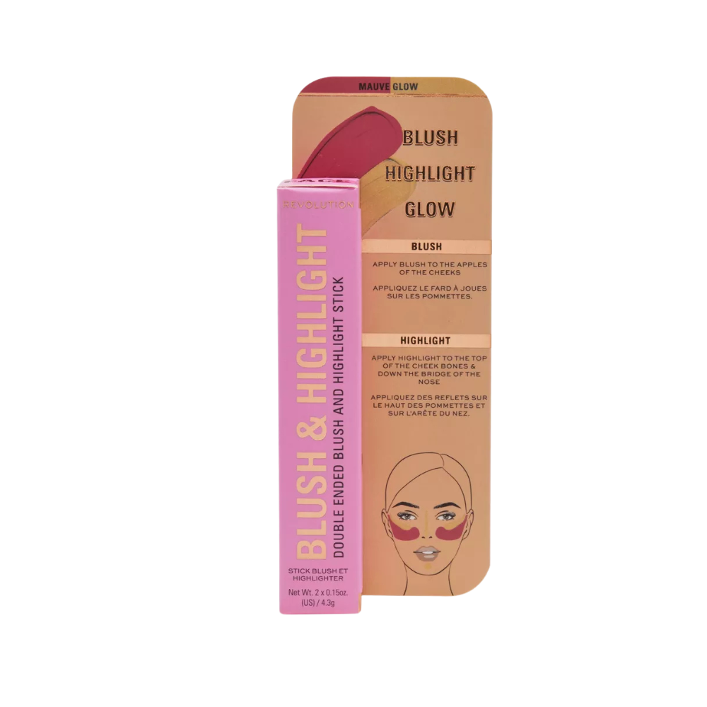 Makeup Revolution Blush si iluminator crema in stick de culoare Sparkling Wine Shine 2x4,3 g