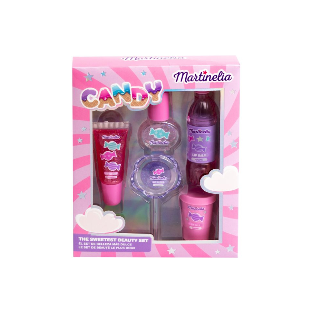 Martinelia Dulces los más dulces Beauty Set infantil 3+ brillos de labios 4 piezas + esmalte de uñas