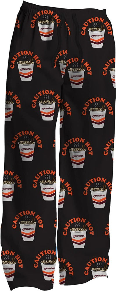 Maruchan Caution Hot Noodles Lounge Pants for Mens and Womens Sleepwear - XL