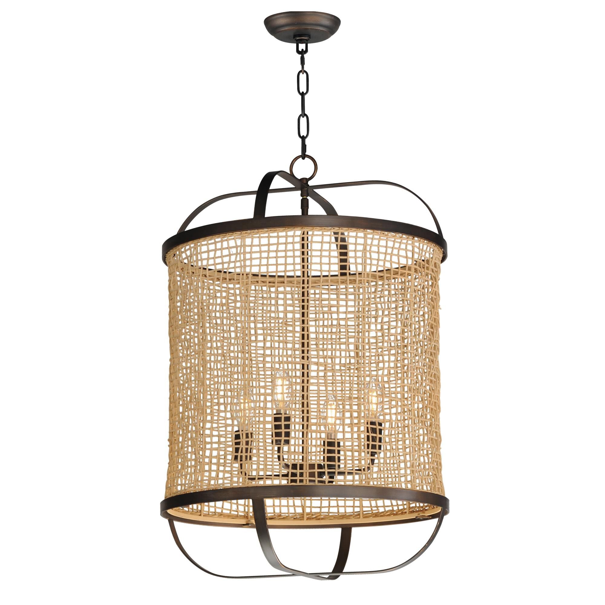 Maxim Lighting Cestino 19 Inch Cage Pendant Cestino - 22474NAANB - Transitional
