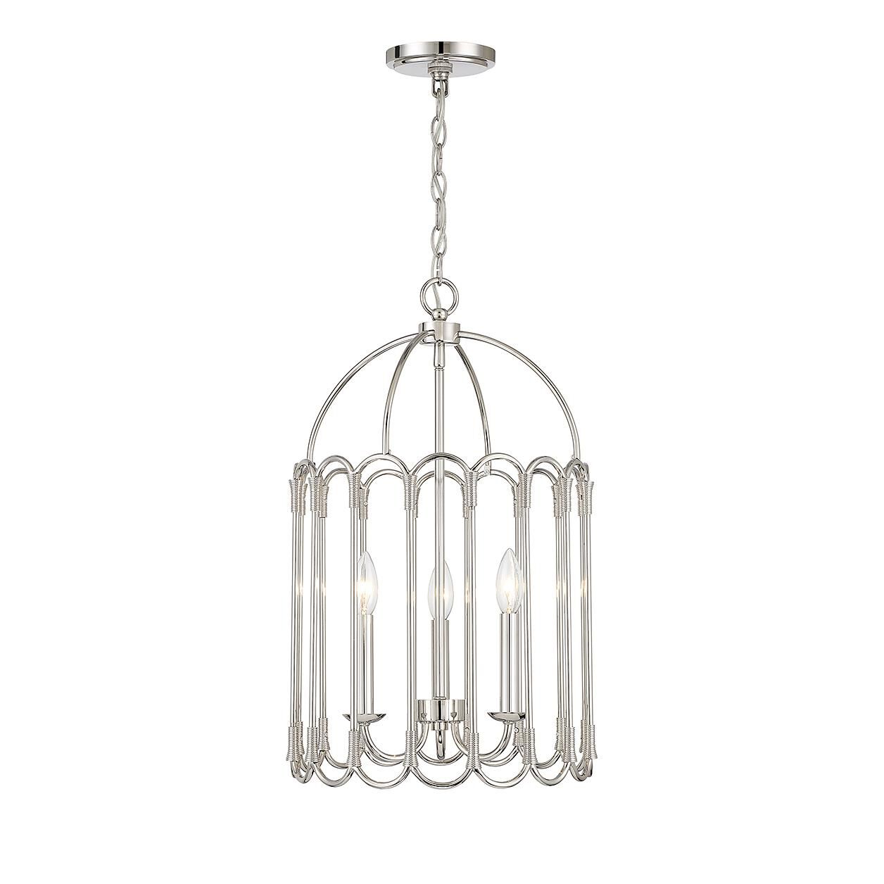 Meridian Lighting 14 Inch Cage Pendant - M30011PN - Transitional