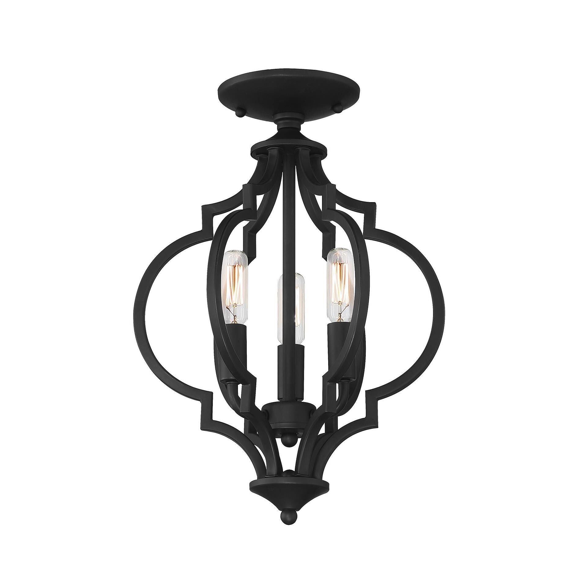 Meridian Lighting 11 Inch LED Cage Pendant - M60055MBK - Transitional