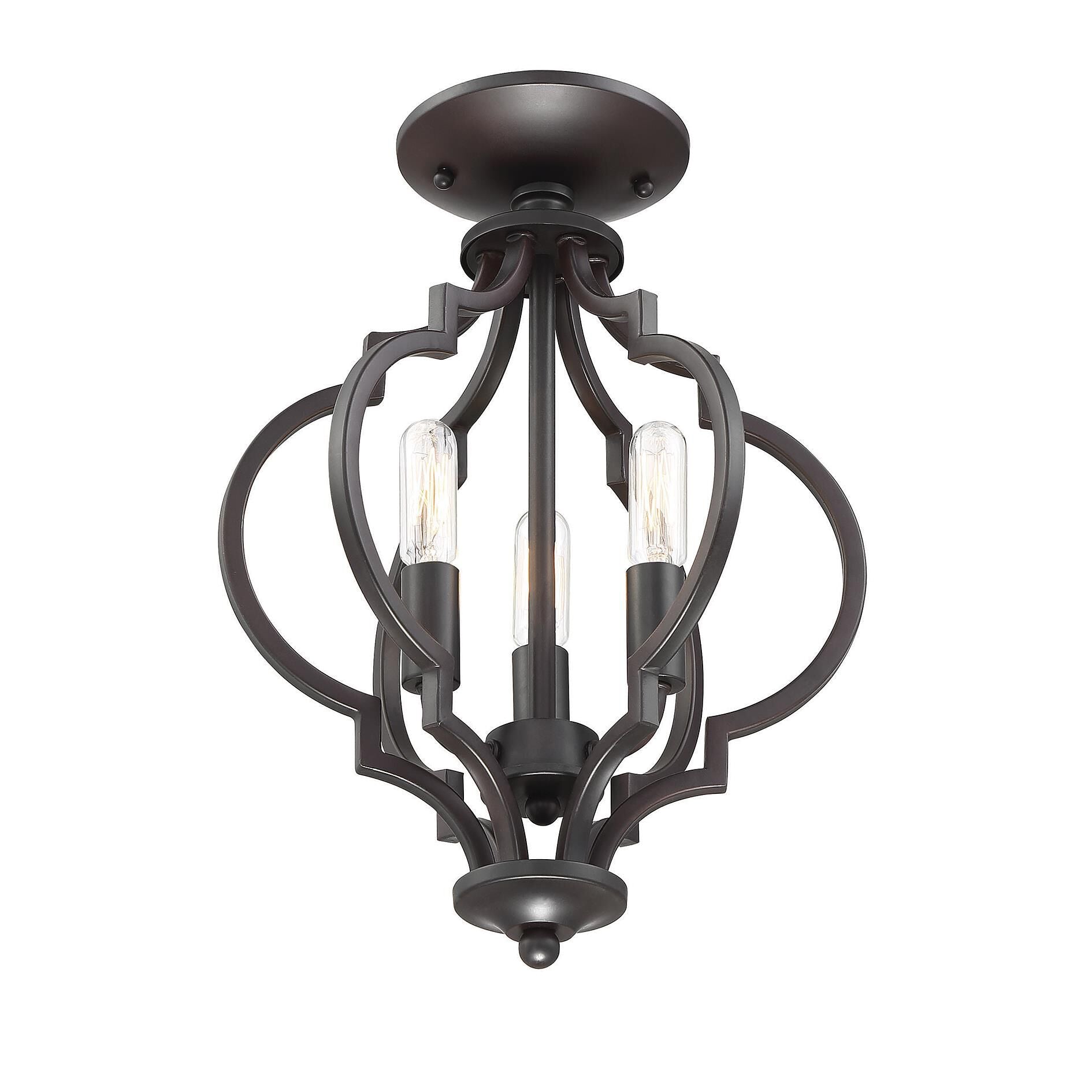 Meridian Lighting 11 Inch LED Cage Pendant - M60055ORB - Transitional