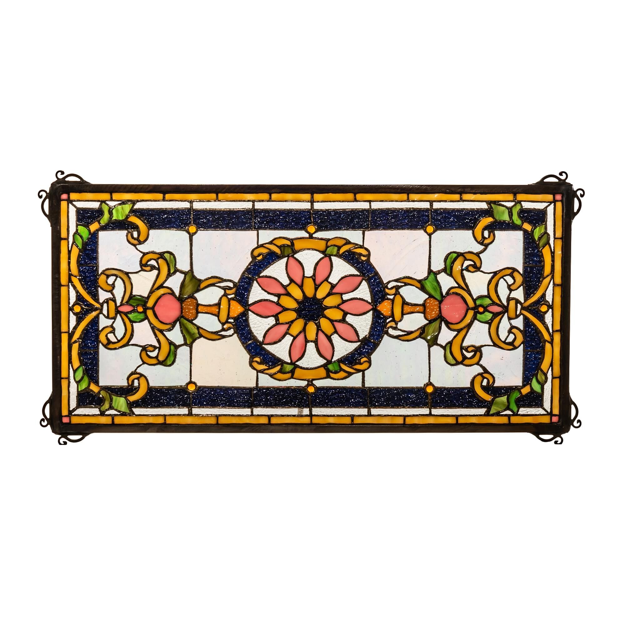 Meyda Lighting High Emma Stained Glass Window Panel High Emma - 232846 - Modern Contemporary