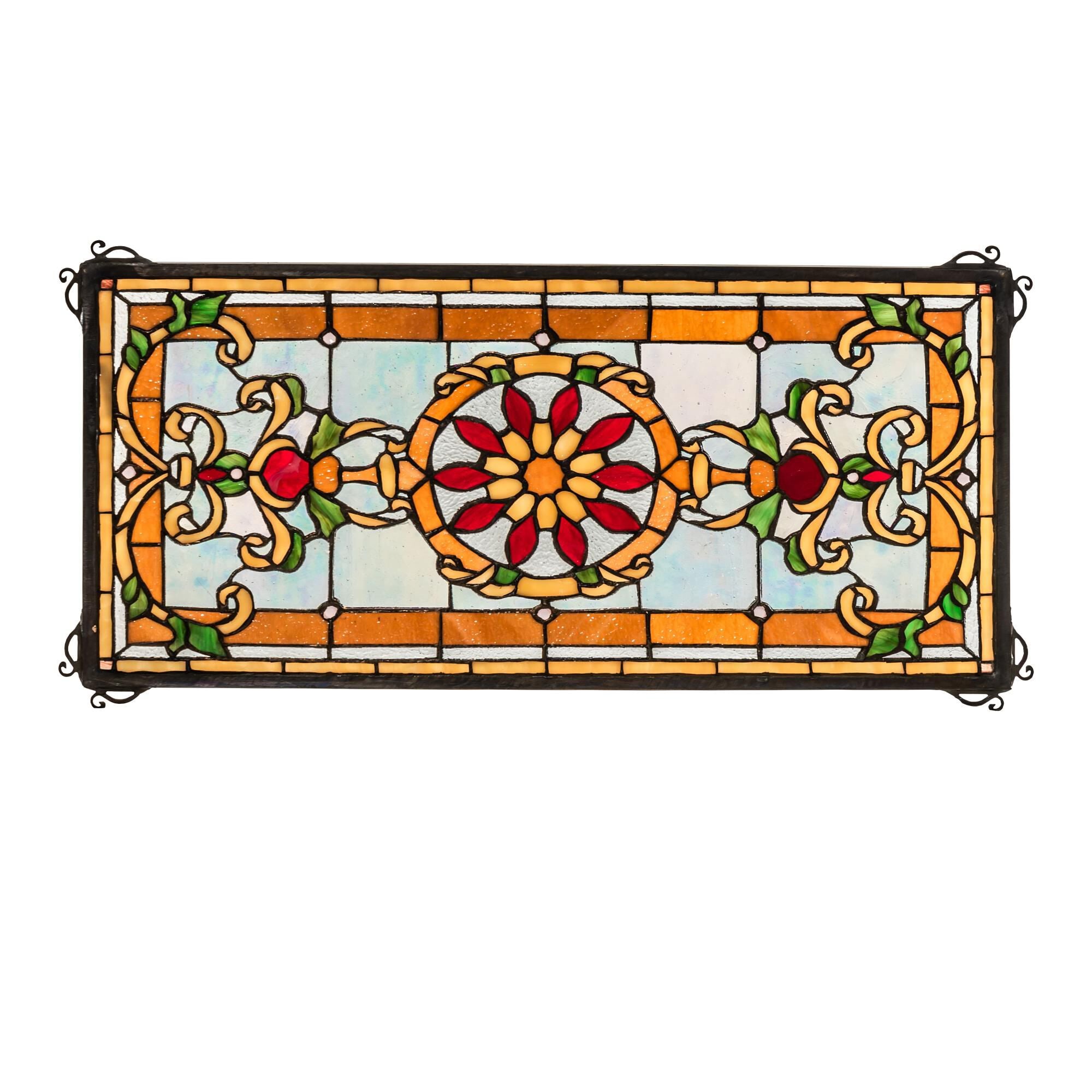 Meyda Lighting High Emma Stained Glass Window Panel High Emma - 232847 - Modern Contemporary