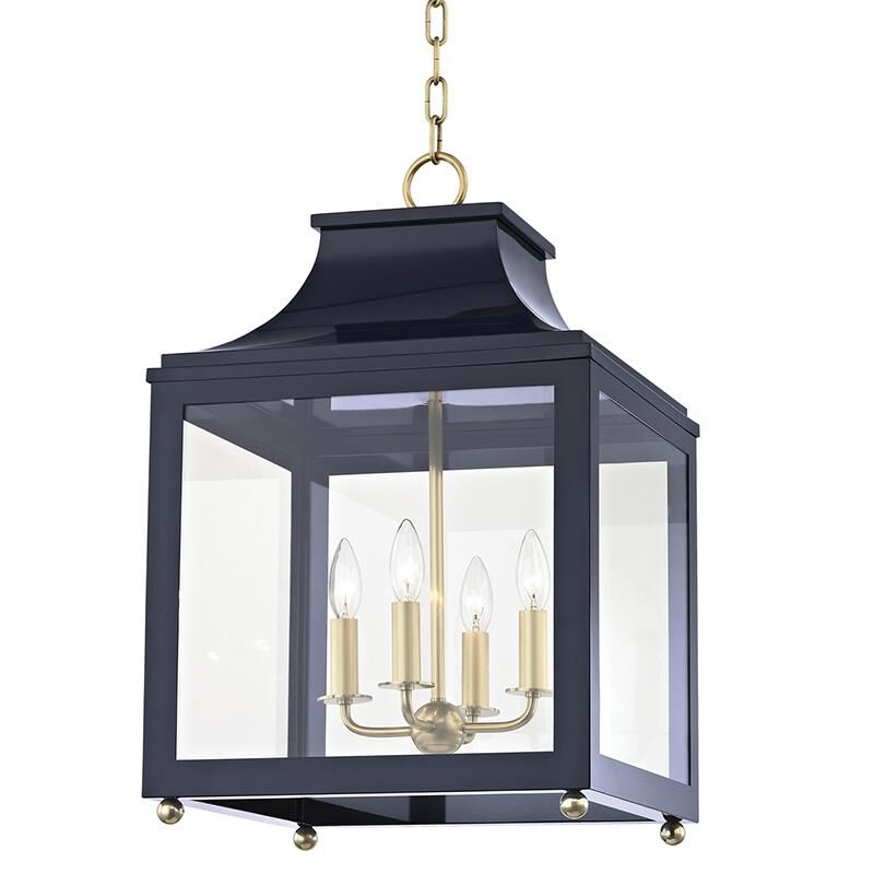 Mitzi Leigh 16 Inch Cage Pendant Leigh - H259704L-AGB-NVY - Transitional