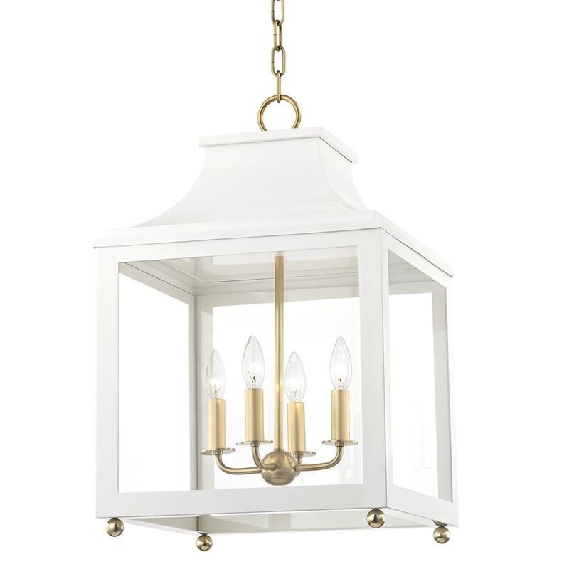 Mitzi Leigh 16 Inch Cage Pendant Leigh - H259704L-AGB-WH - Transitional