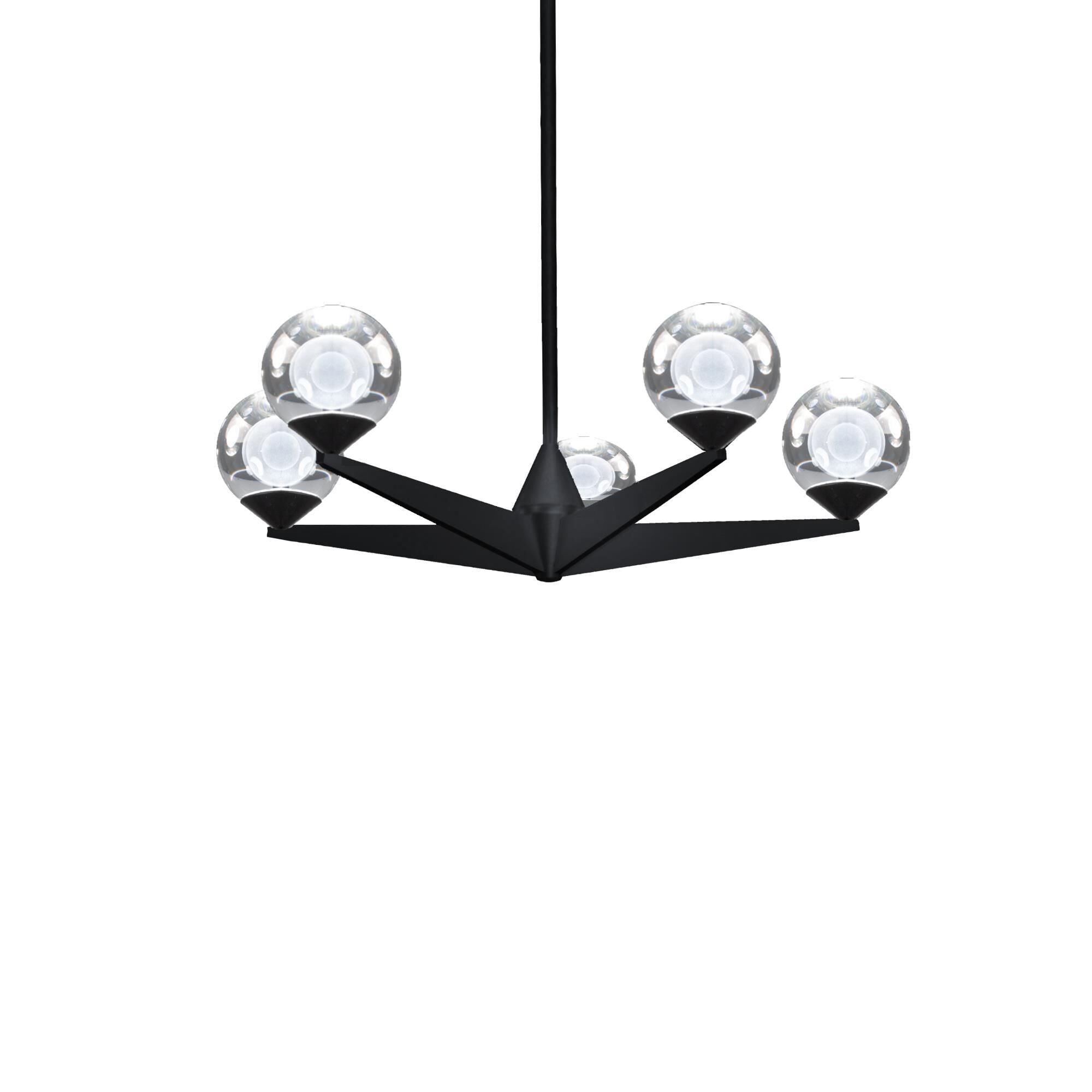Modern Forms Double Bubble 23 Inch 5 Light LED Chandelier Double Bubble - PD-82024-BK - Mid-Century Modern