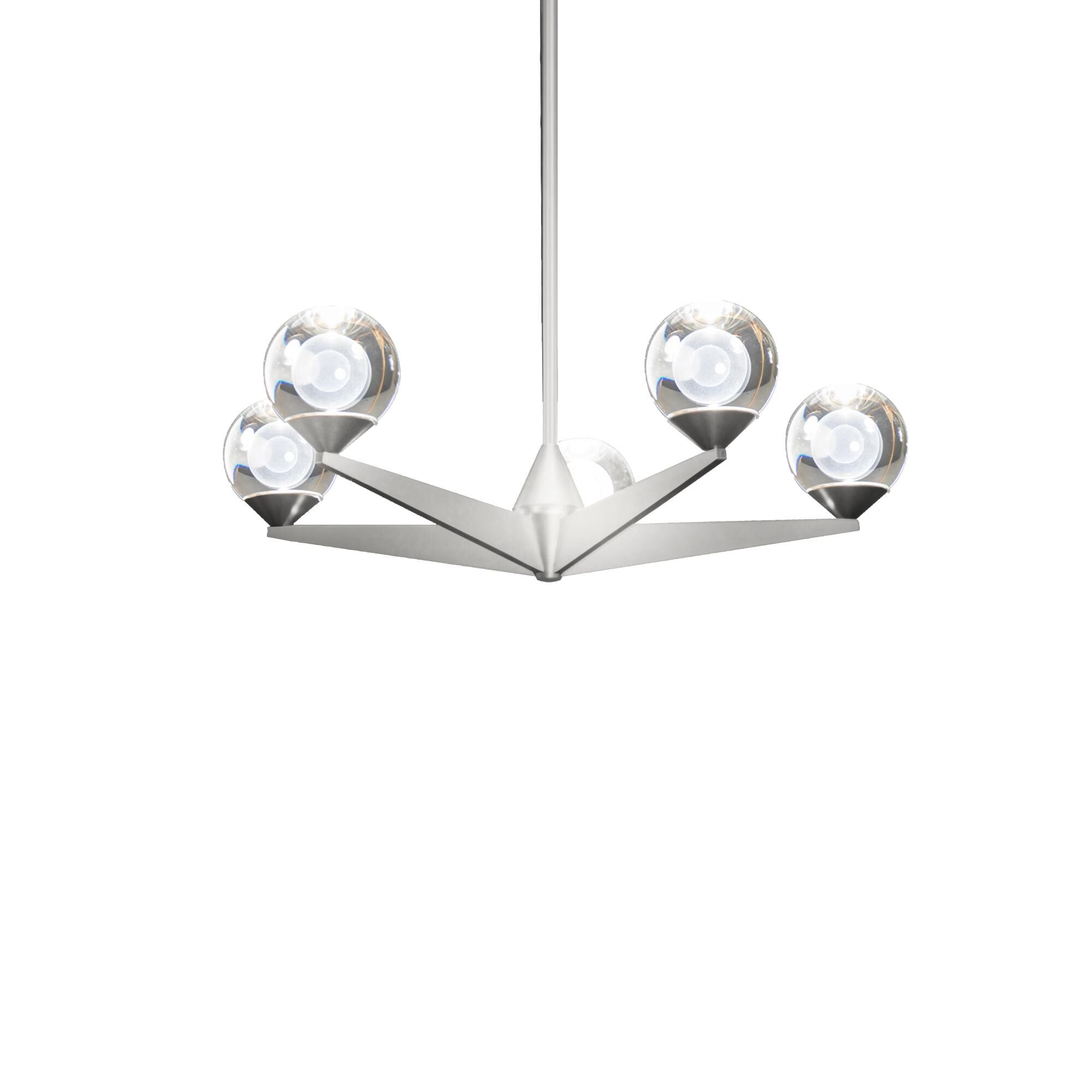 Modern Forms Double Bubble 23 Inch 5 Light LED Chandelier Double Bubble - PD-82024-SN - Mid-Century Modern