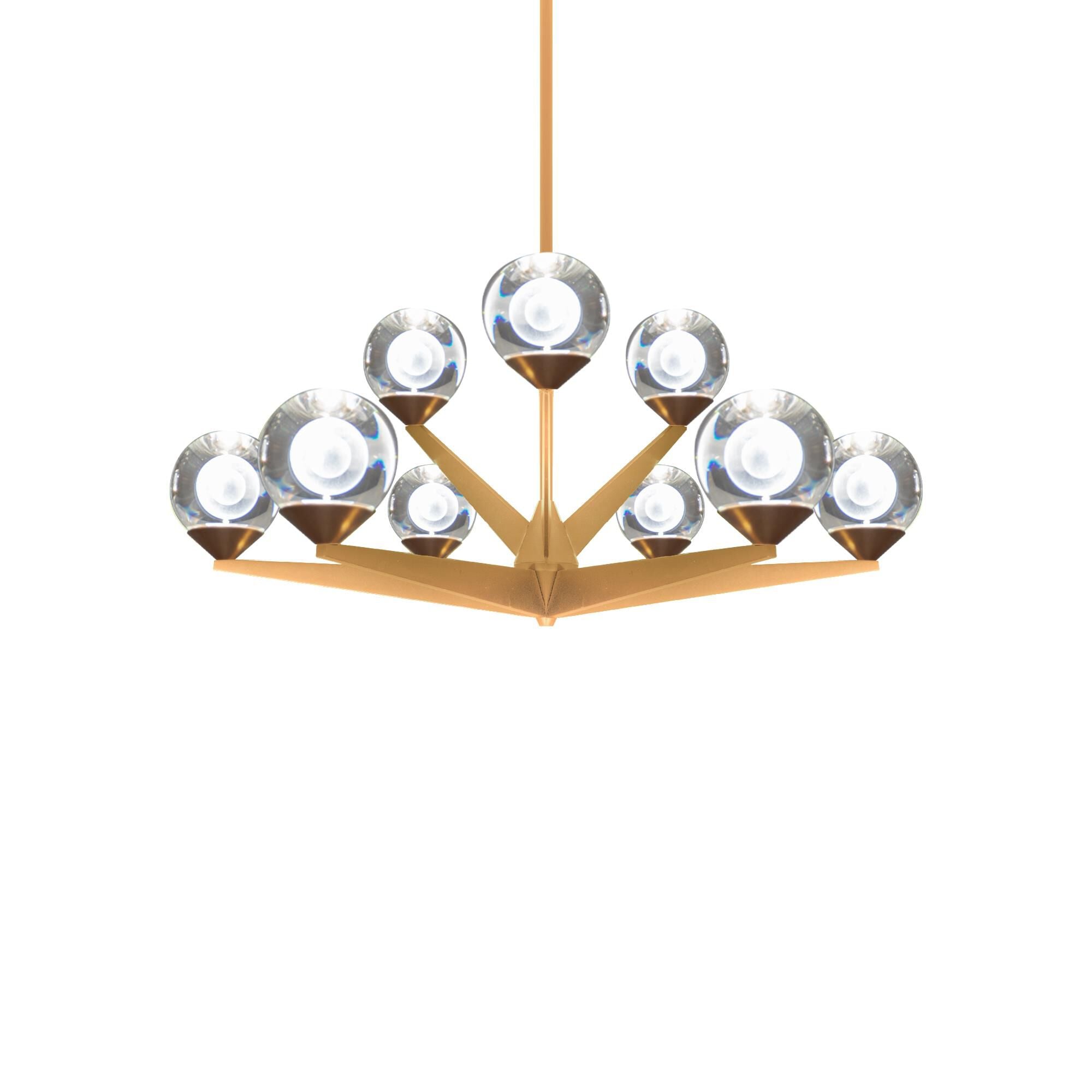 Modern Forms Double Bubble 27 Inch 9 Light LED Chandelier Double Bubble - PD-82027-AB - Mid-Century Modern
