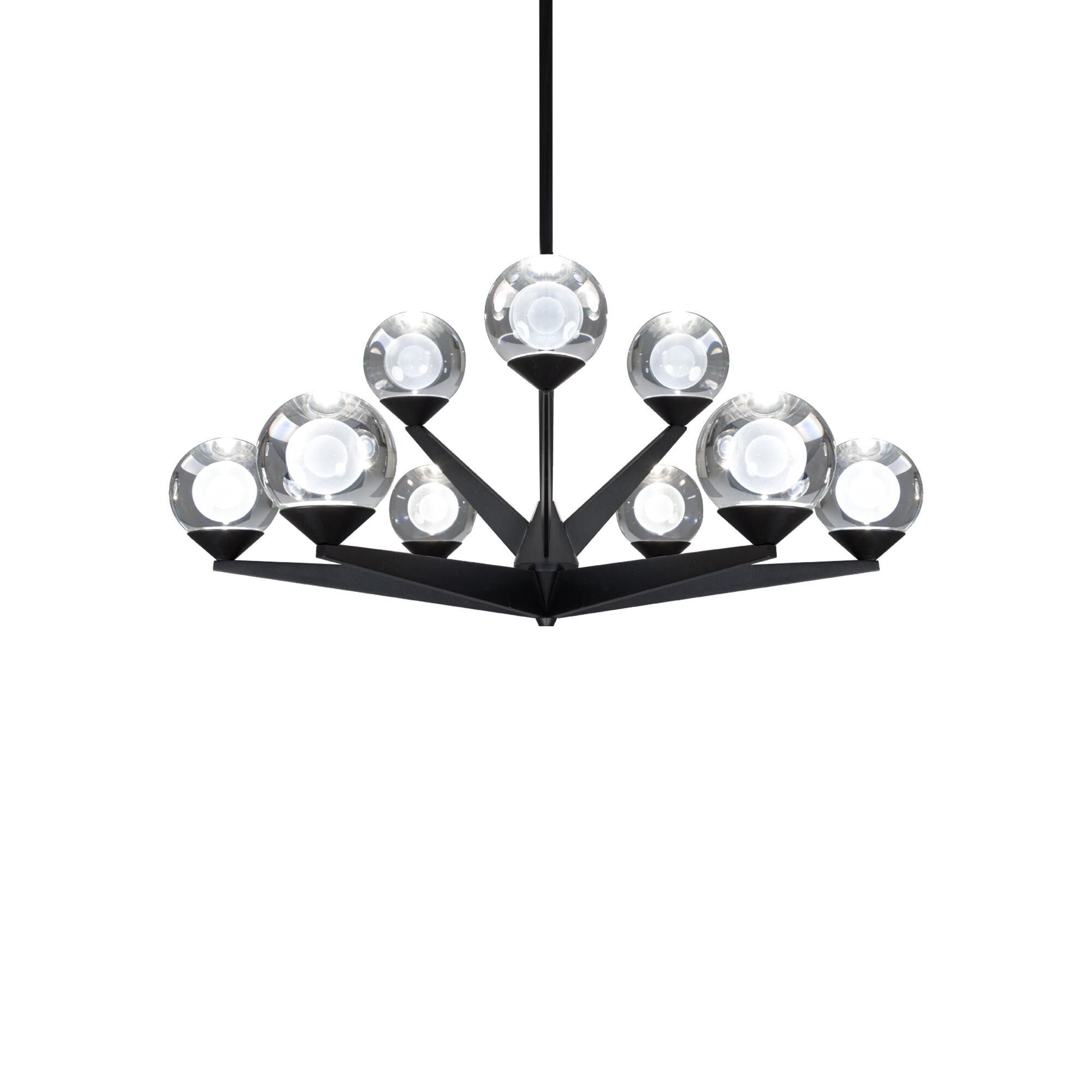 Modern Forms Double Bubble 27 Inch 9 Light LED Chandelier Double Bubble - PD-82027-BK - Mid-Century Modern