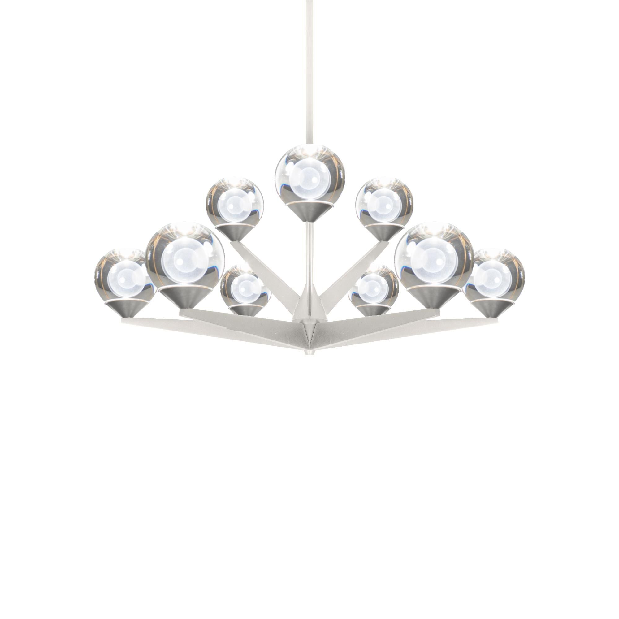 Modern Forms Double Bubble 27 Inch 9 Light LED Chandelier Double Bubble - PD-82027-SN - Mid-Century Modern