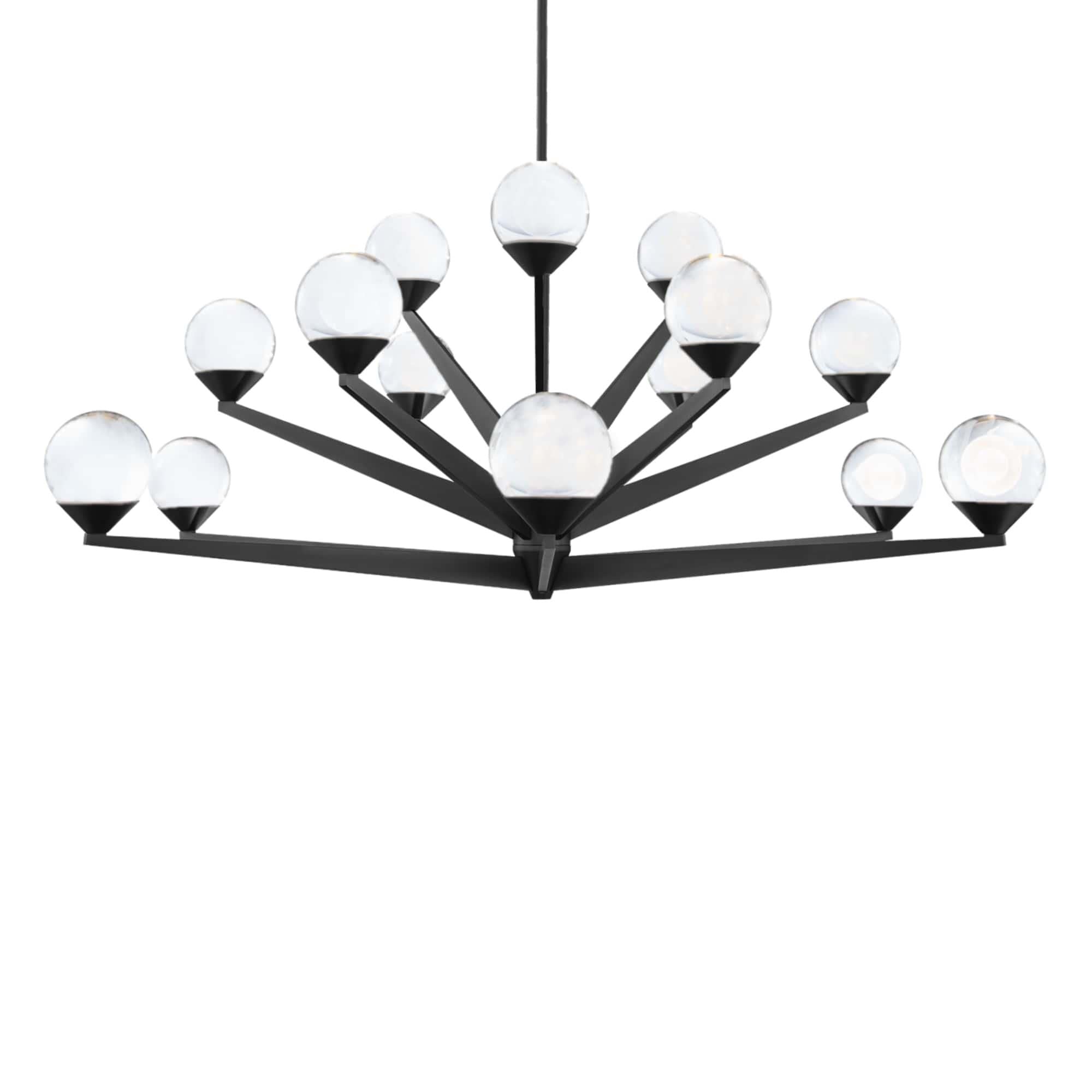 Modern Forms Double Bubble 42 Inch 15 Light LED Chandelier Double Bubble - PD-82042-BK - Mid-Century Modern