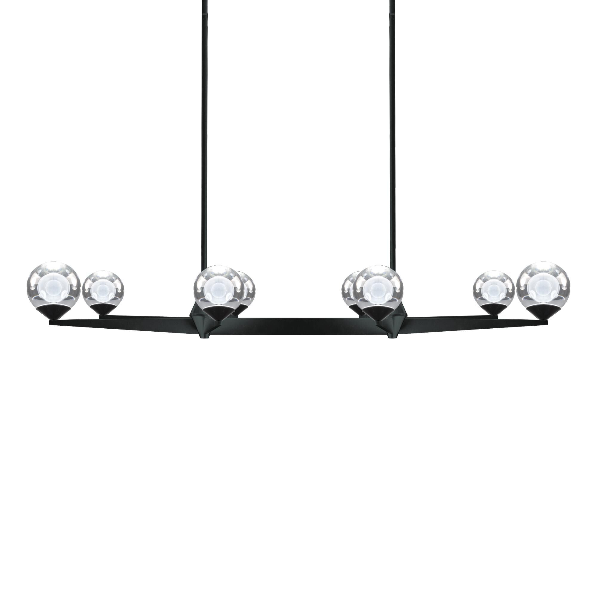 Modern Forms Double Bubble 43 Inch 8 Light LED Linear Suspension Light Double Bubble - PD-82044-BK - Mid-Century Modern