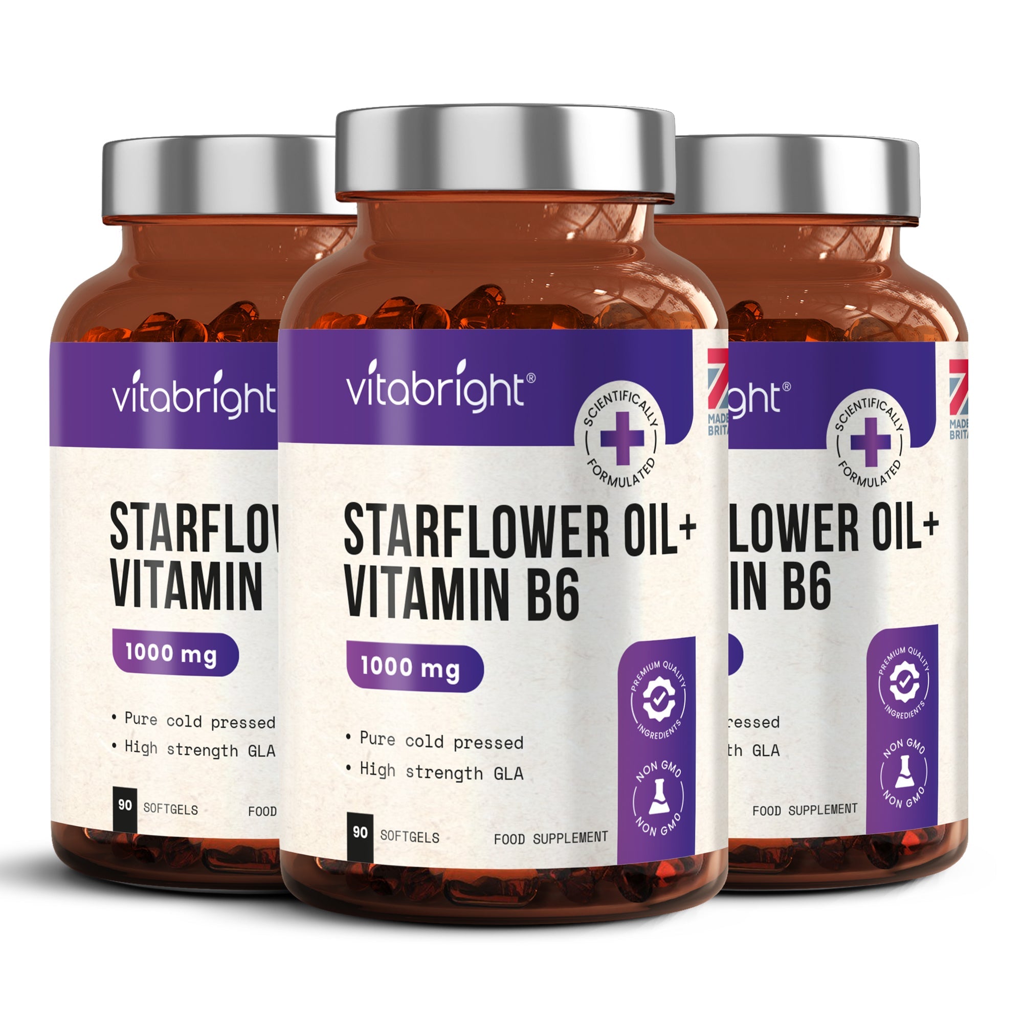 1000mg Starflower Oil Plus Vitamin B6 90 Capsules