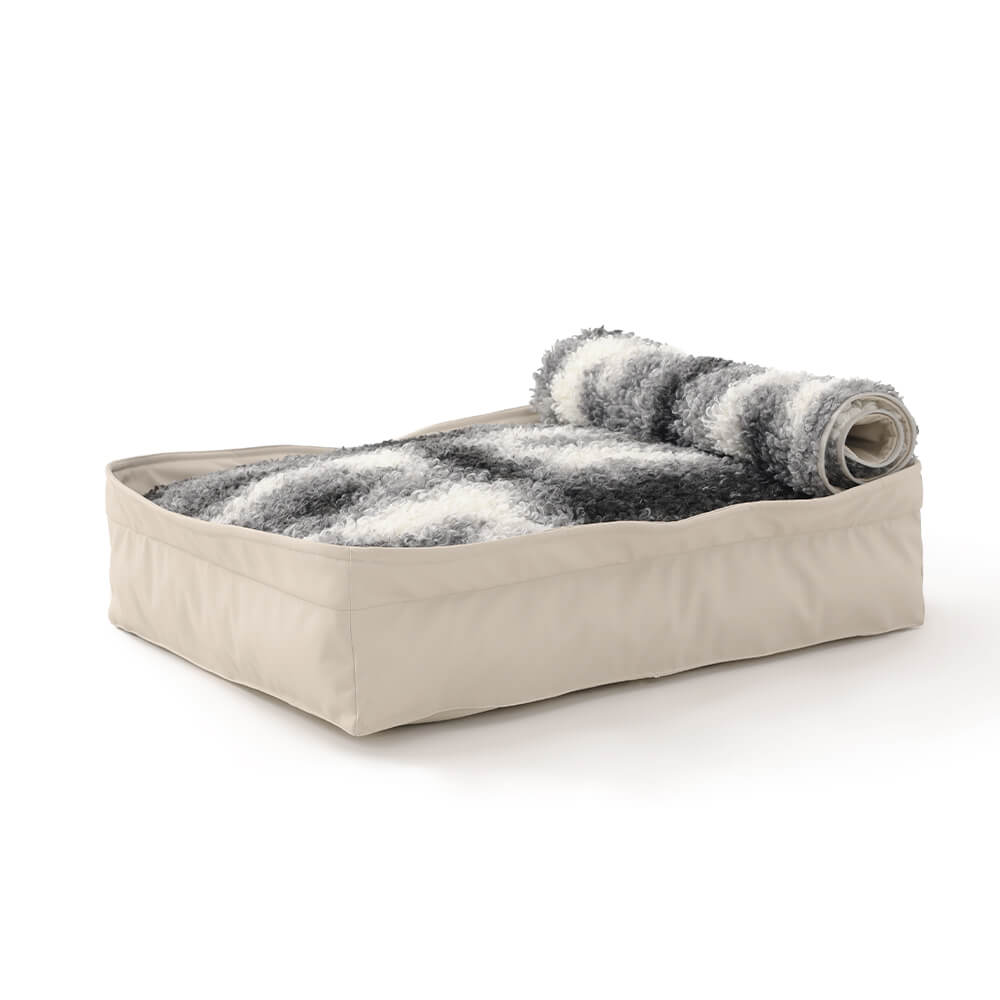 Multifunctional Faux Lambswool & Leather Pet Nest Dog Bed, XL