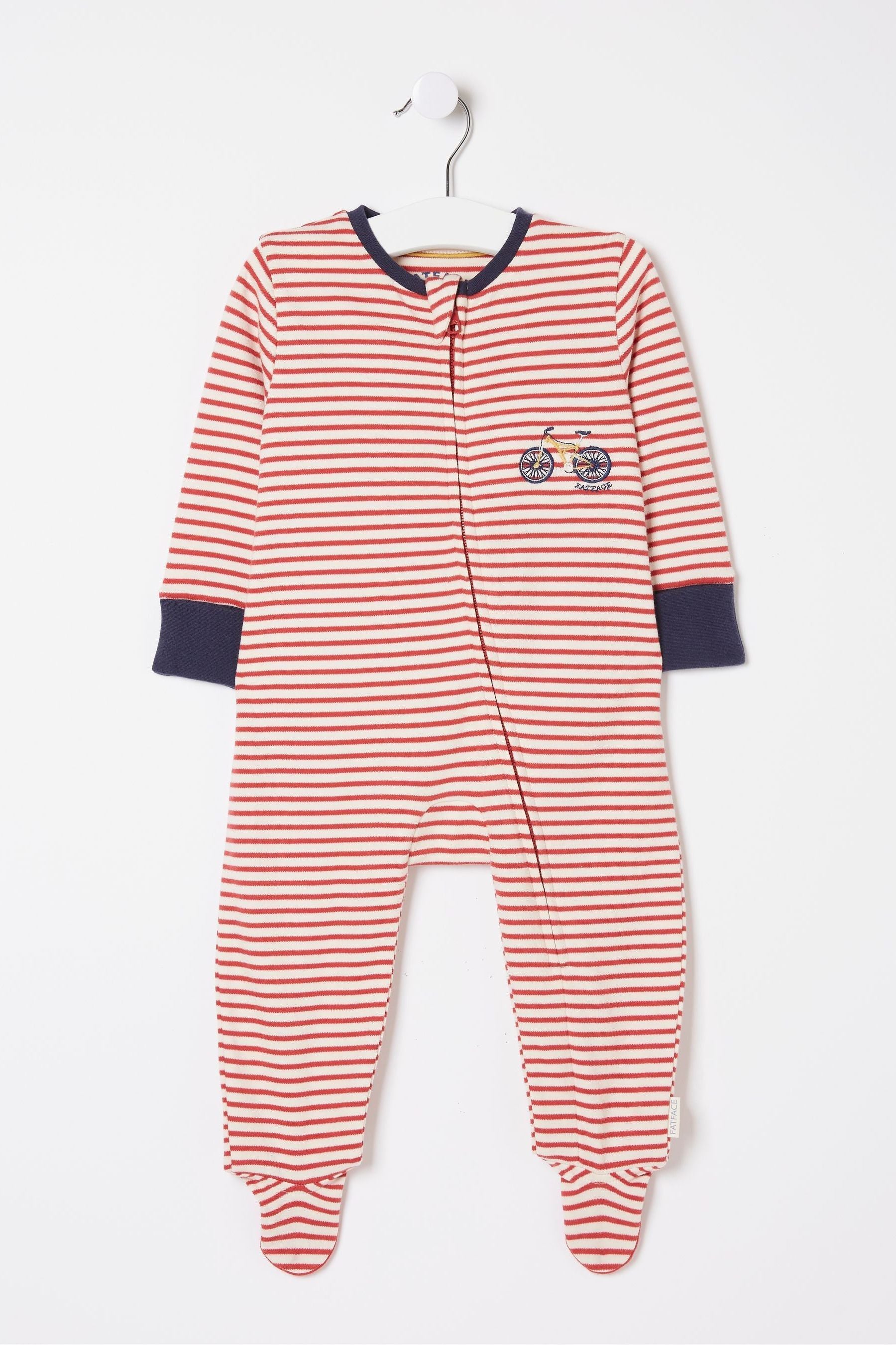 Fat Face - Red Bike Graphic Zipped Sleepsuit