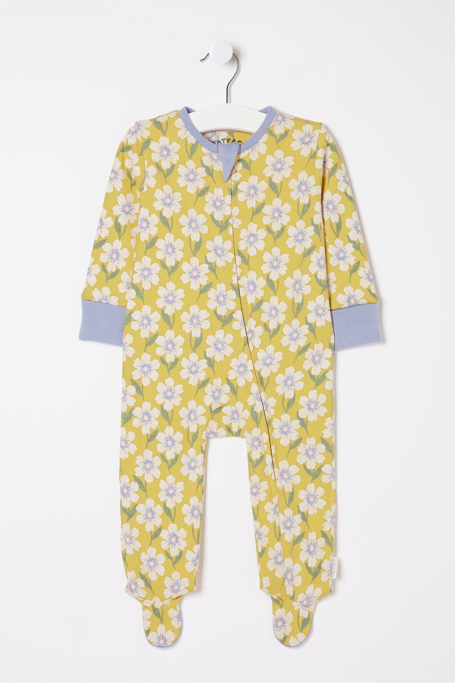 Fat Face - Yellow Bike Graphic Zipped Sleepsuit