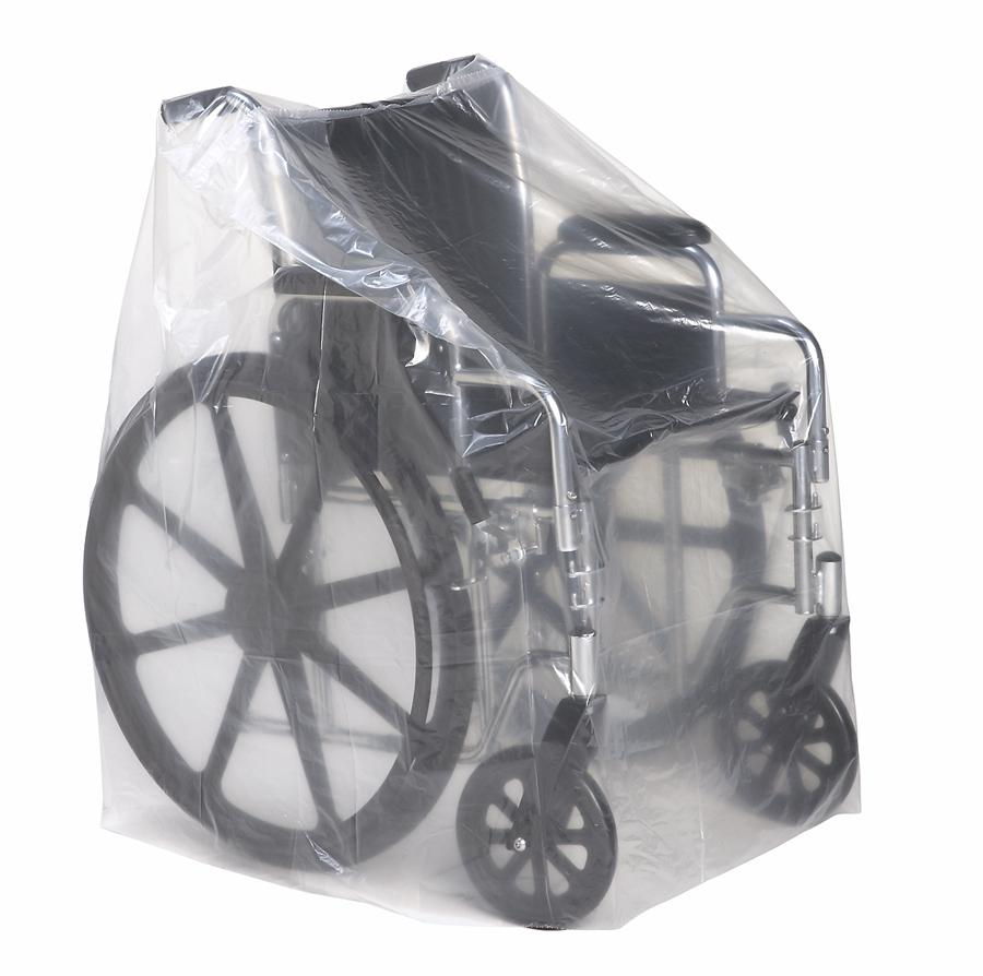 Wheelchair Cover, Clear, 30" x 20" x 45", 1.0 Mil, Roll, Case of 75