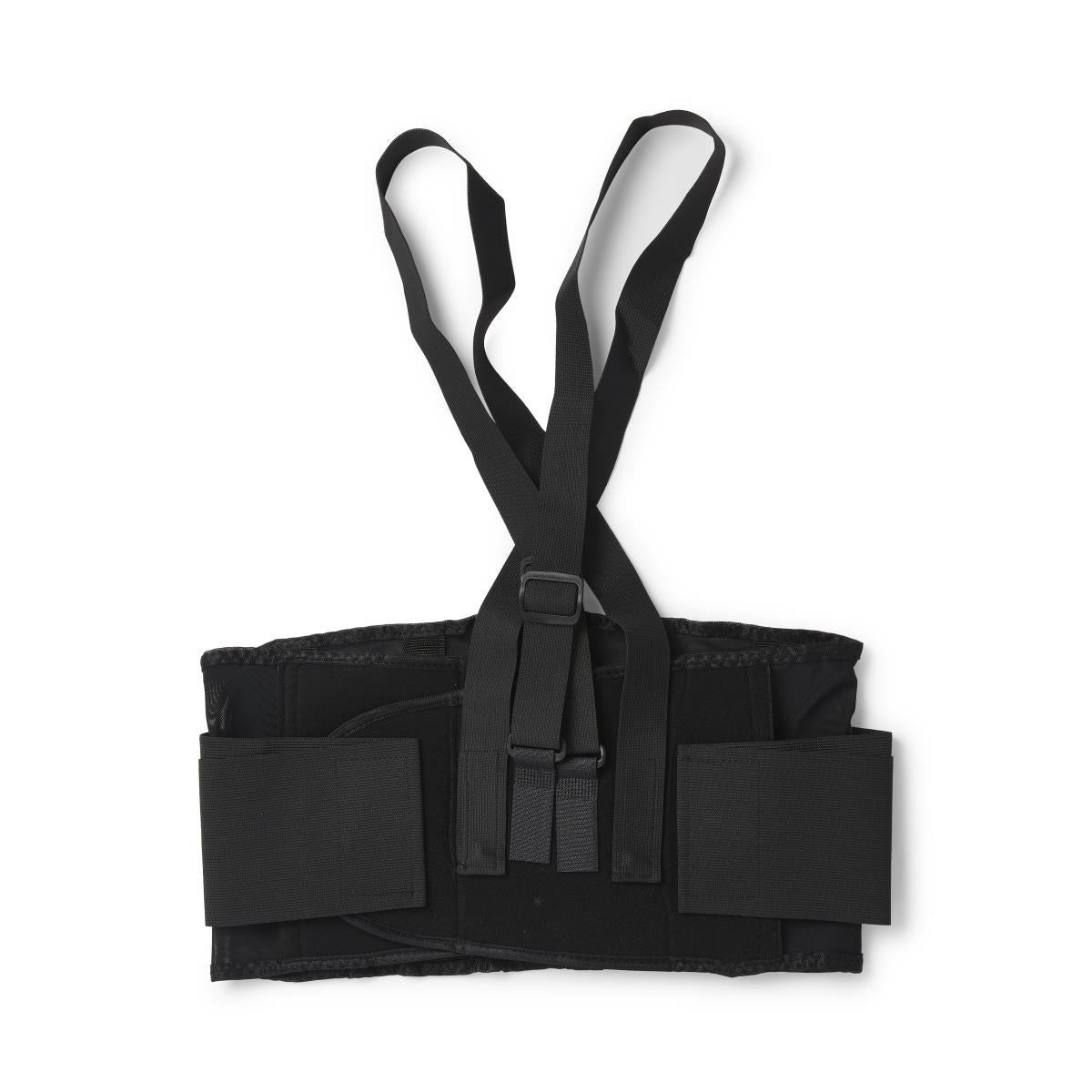 Medline Standard Back Support with Suspenders, Black, Size L for 34"-38" Waist, Each