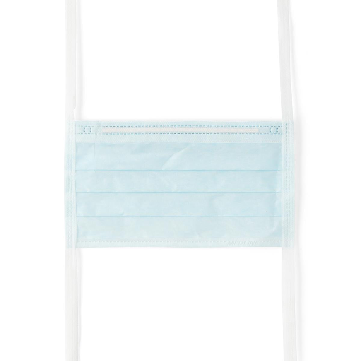 Surgical Face Mask with Ties and Comfort Anti-Fog Foam Strip, Blue, Case of 300