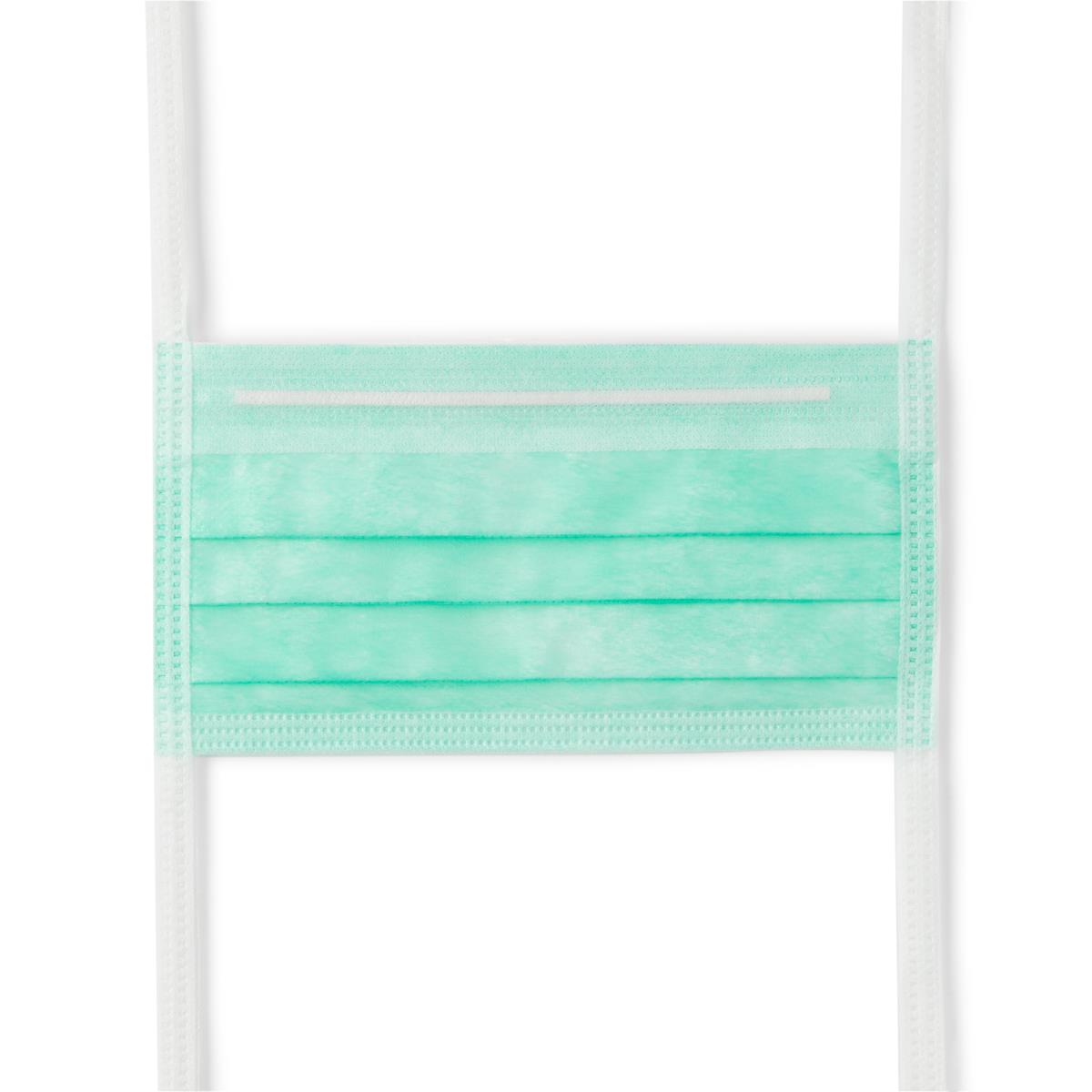 Surgical Face Mask with Ties and Anti-Fog Film Strip, Green, Case of 300