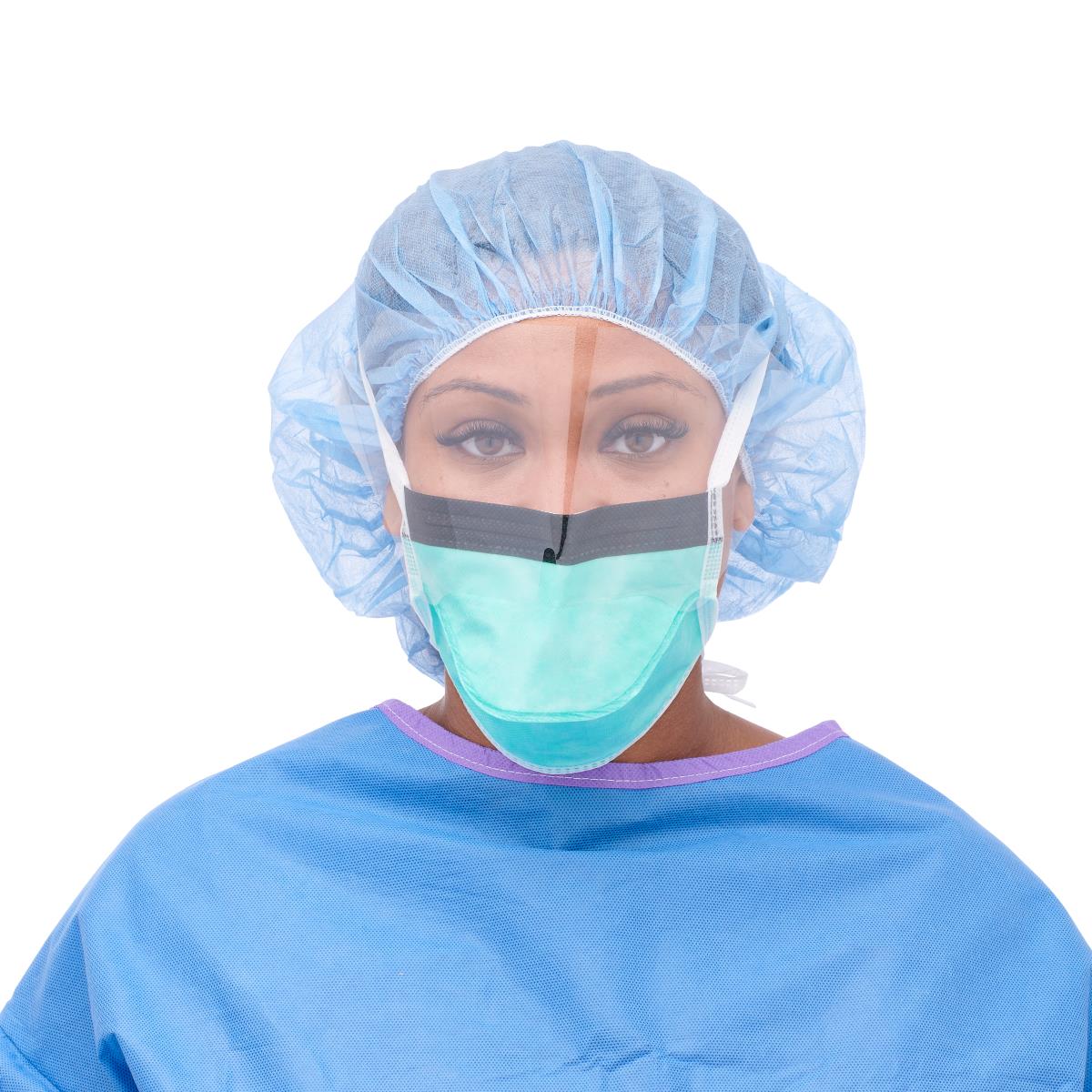 Duckbill-Style Surgical Face Mask with Eye Shield and Ties