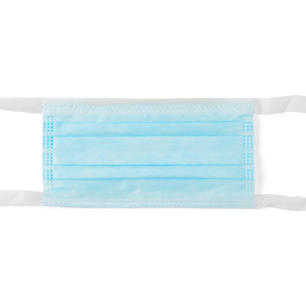 ASTM Level 1 Surgical Face Mask with Horizontal Ties, Blue, Box of 50