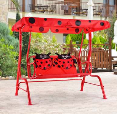 Red Ladybug Kids' Patio Swing