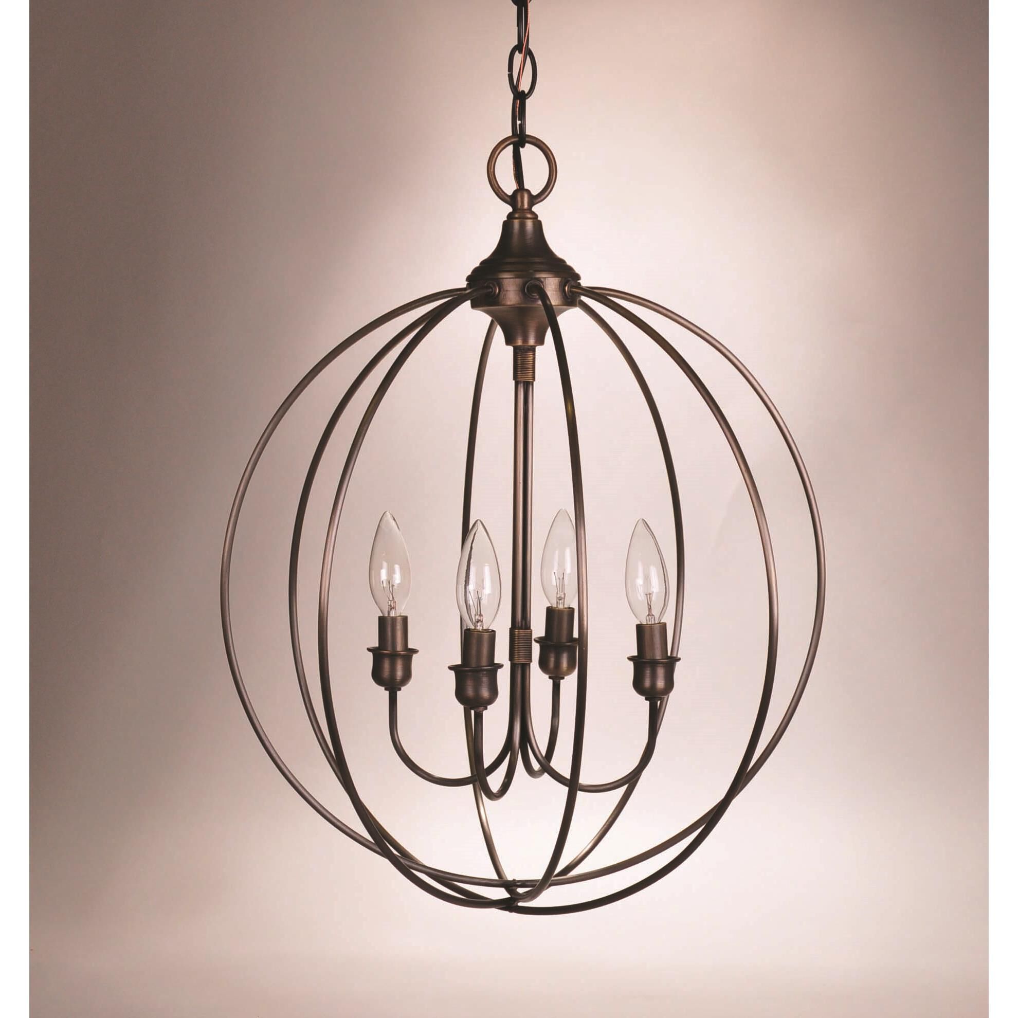 Northeast Lantern Orb 17 Inch Cage Pendant Orb - CH904-DB-LT4 - Transitional