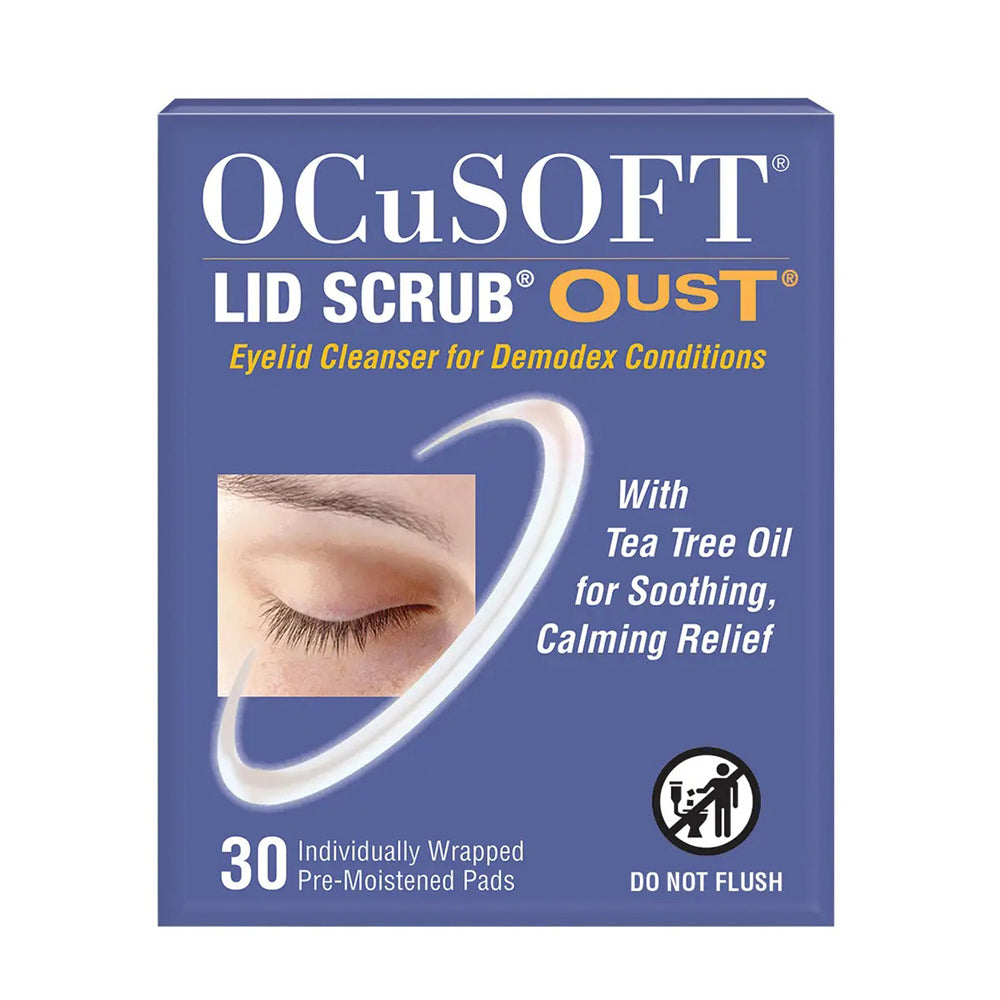 Lid Scrub Oust Eyelid Cleanser - Pre-Moistened Pads - 30ct