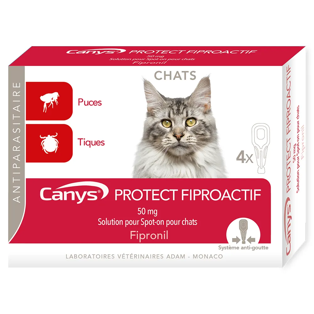 Canys Protect Fiproactif 50mg spot-on oppløsning for katter 4x0,50ml