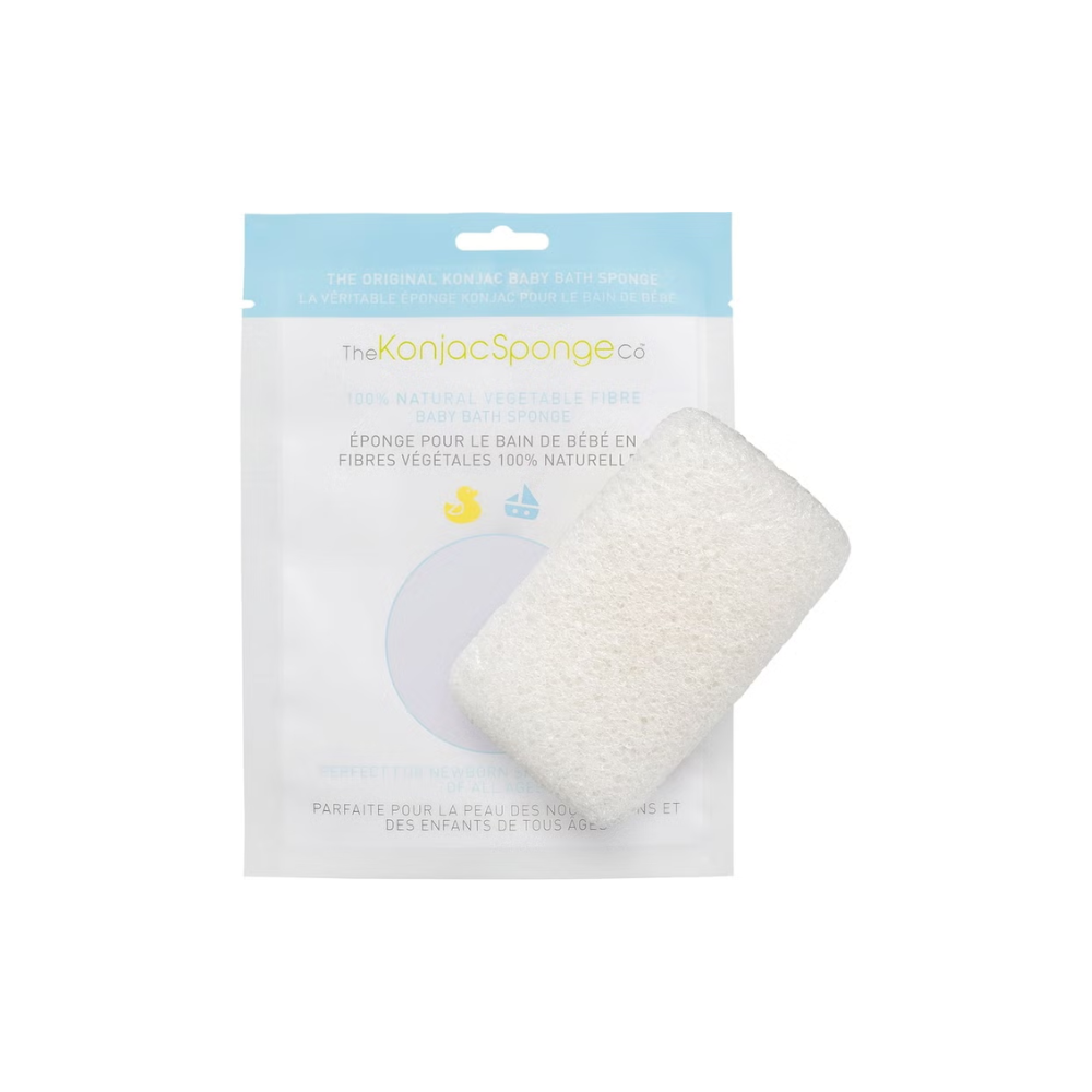 The konjac sponge company Ren hvid rektangulær babysvamp