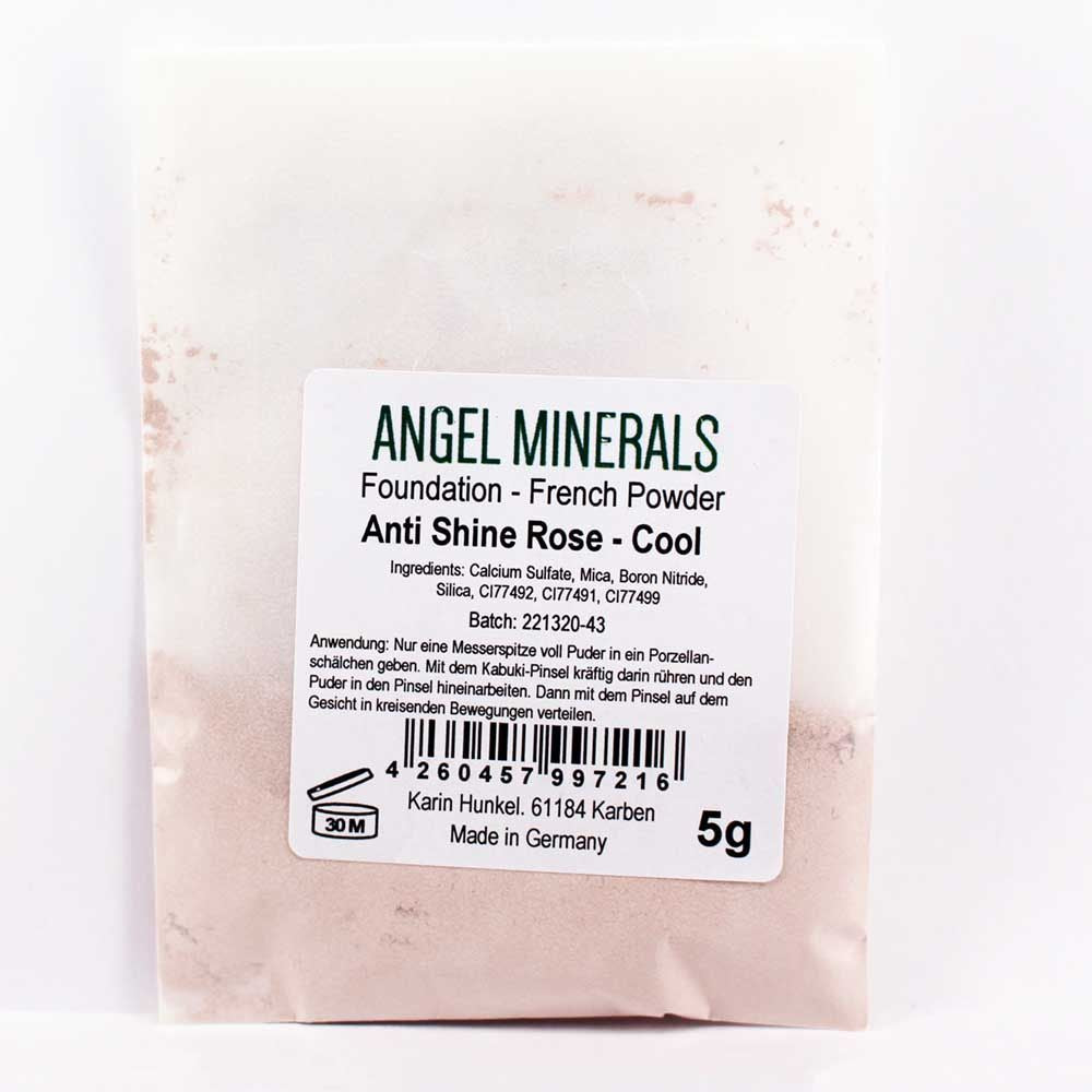 Angel minerals Francuski podkład w pudrze przeciwpołyskowym Refill Rose (5g)
