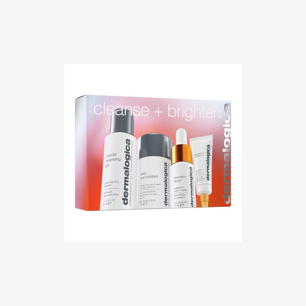 Cleansing + Illuminating Set Dermalogica: Special Facial Cleansing Gel 50 ml + Daily Microfoliant Exfoliating Powder 13 g + Biolumina-C Vitamin C Illu