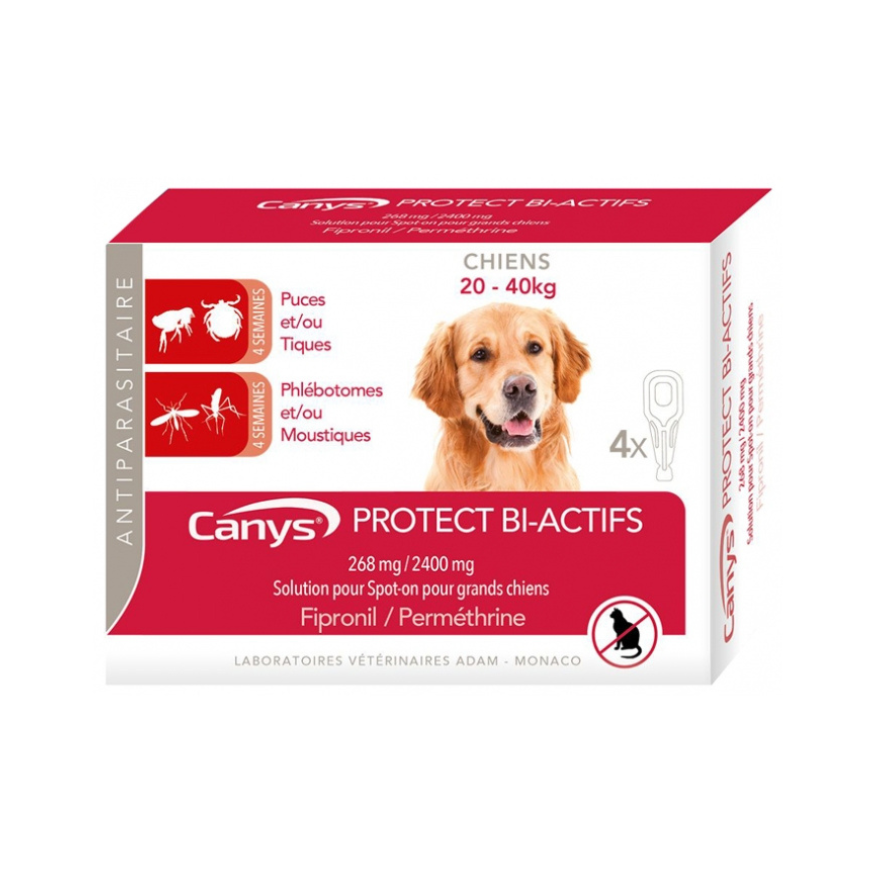 Canys Protec Bi-active 268 mg-2400 mg soluție spot-on pentru câini (20-40 kg) 4x4,40 ml