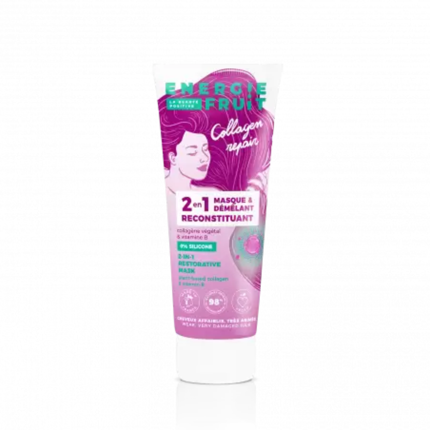 Energie Fruit Masque & Démêlant 2 en 1 Reconstituant Collagène Végétal & Vitamine B 200 ml