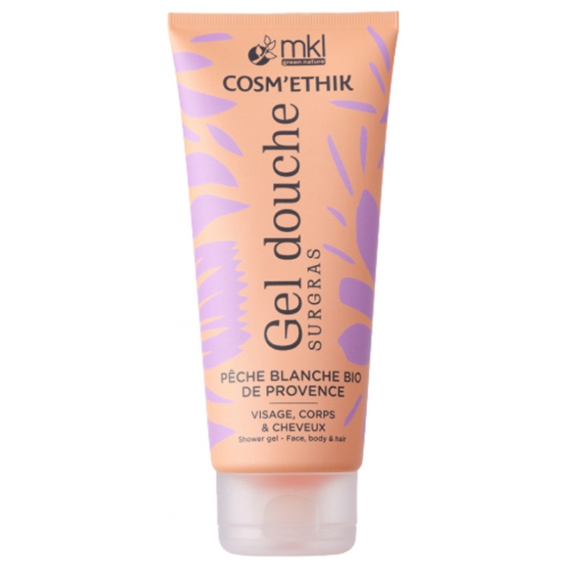 MKL Green Nature - Cosm'Ethik - Surgras dusjgelé med økologisk hvit fersken fra Provence 200 ml