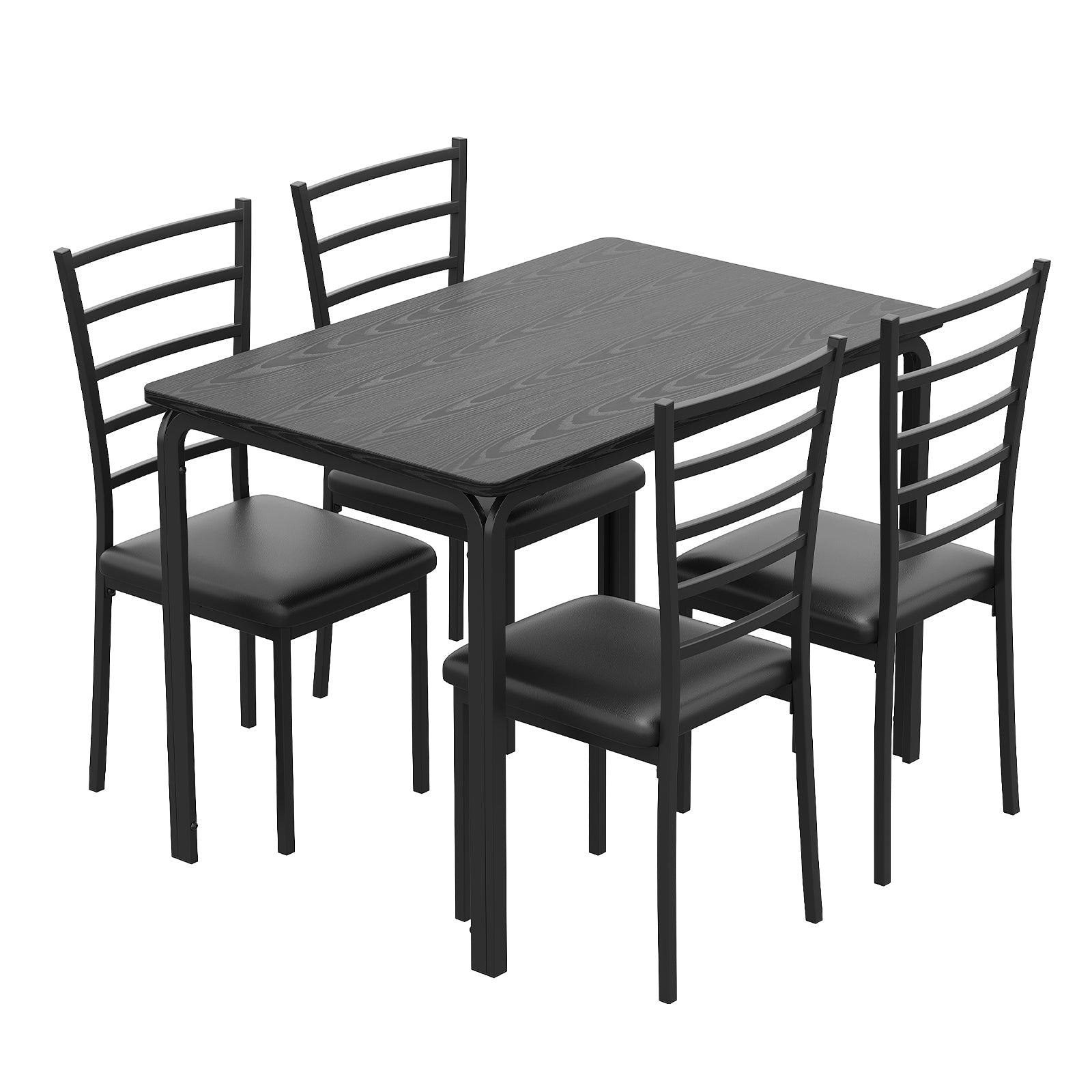 Garvee Dining Table Set for 4, 5 Piece Kitchen Dining Room Table and Chairs Set, Space-Saving Wood Modern Rectangle Dinner Table for Breakfast Nook, H