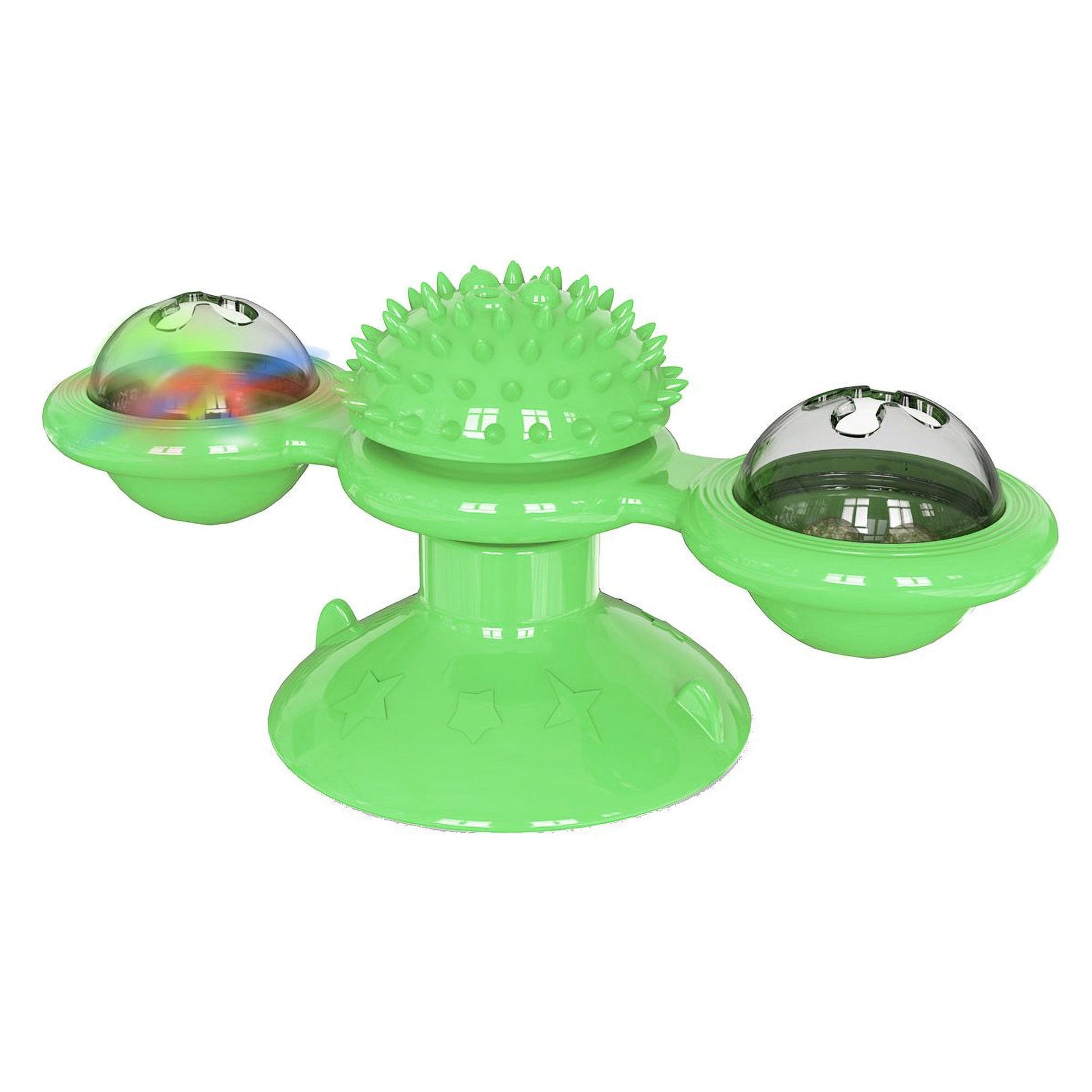 Pet Life&reg; Windmill Suction Cup Cat Toy - Green